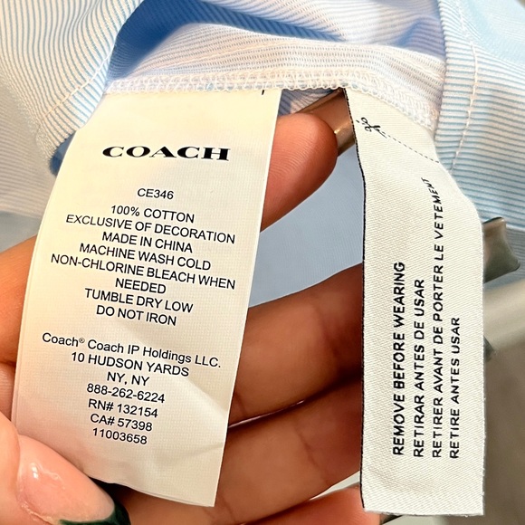 Coach blue pajamas 2 piece SET size L NWOT - Picture 4 of 15